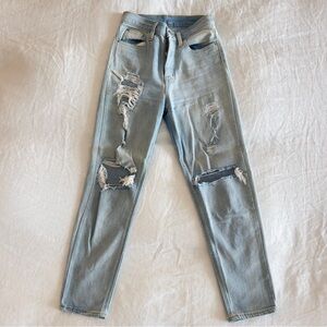 BDG High Waist Distressed Ripped Light Blue Denim Skinny Jeans 26W High Rise
